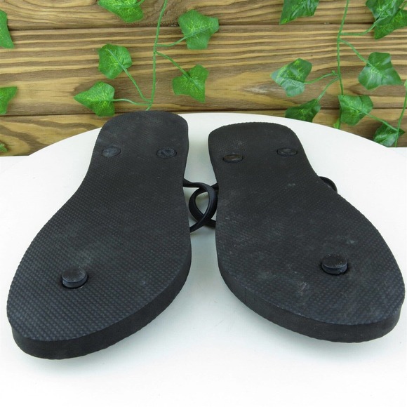 Old Navy Women Thong Shoes Black Synthetic Slip On Size 9 Medium (B, M) - Picture 6 of 6